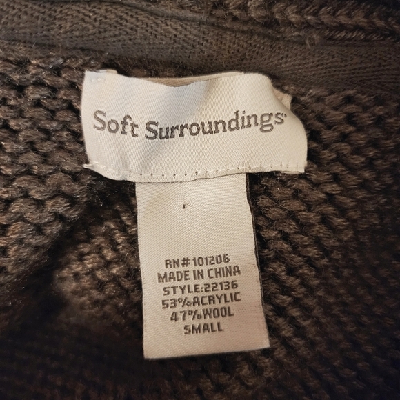 Soft Surroundings Belted Cardigan Knit Sweater Women's Small S Wool Blend Fall - Picture 6 of 7